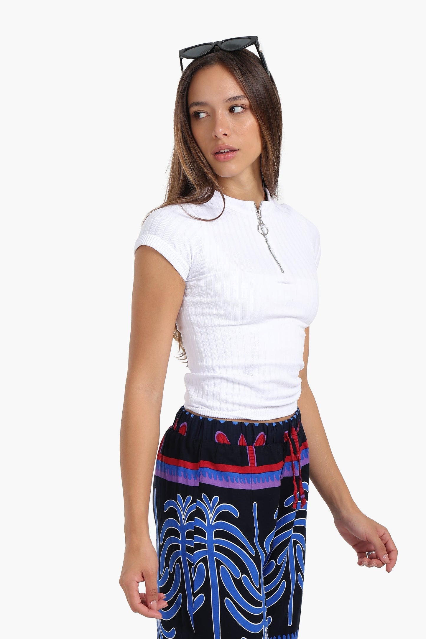 Ribbed Seamless Half Zip Top