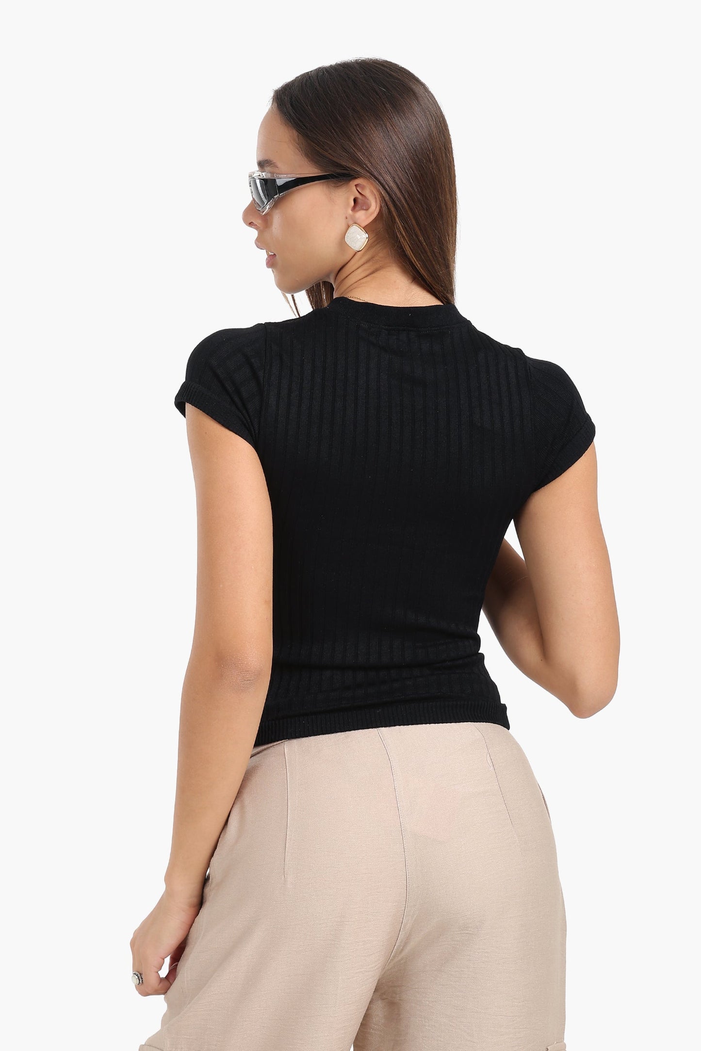 Ribbed Seamless Half Zip Top