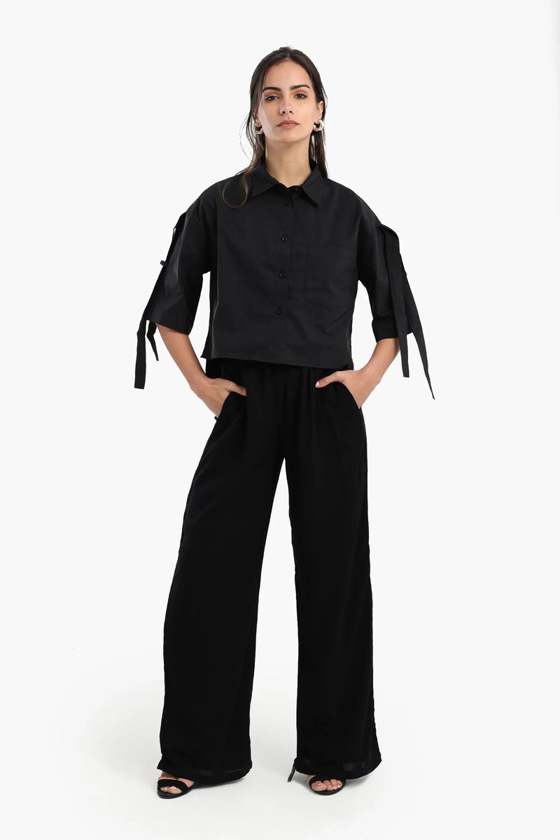 Cotton Solid Classic Shirt – Black