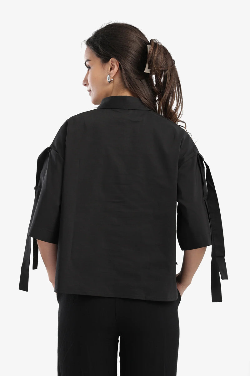 Cotton Solid Classic Shirt – Black