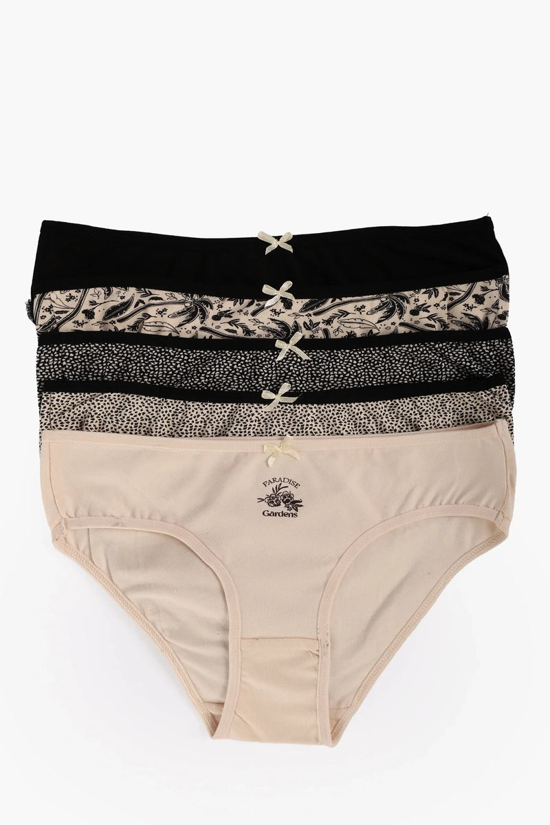 Pack of 5 Cotton Colored Bikini Panties – Multicolor