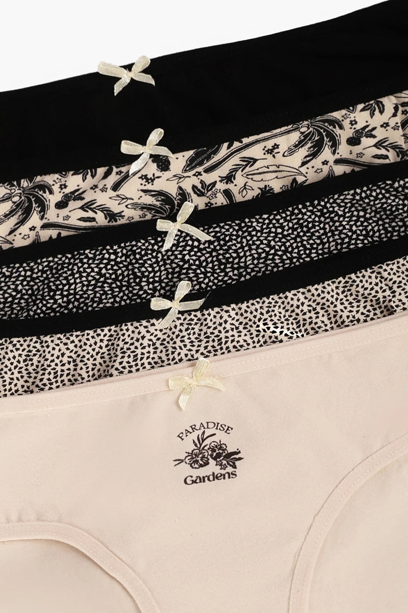 Pack of 5 Cotton Colored Bikini Panties – Multicolor