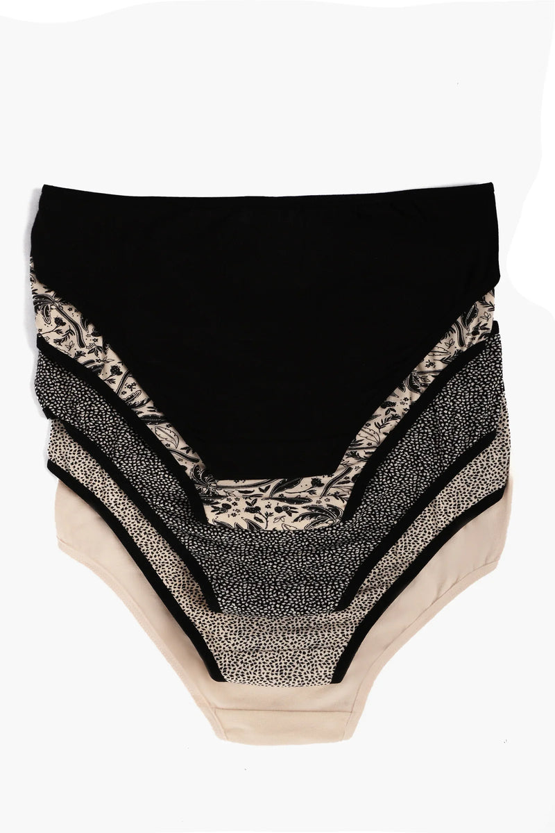 Pack of 5 Cotton Colored Bikini Panties – Multicolor