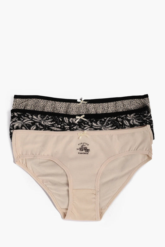 Pack of 3 Cotton Colored Bikini Panties – Multicolor