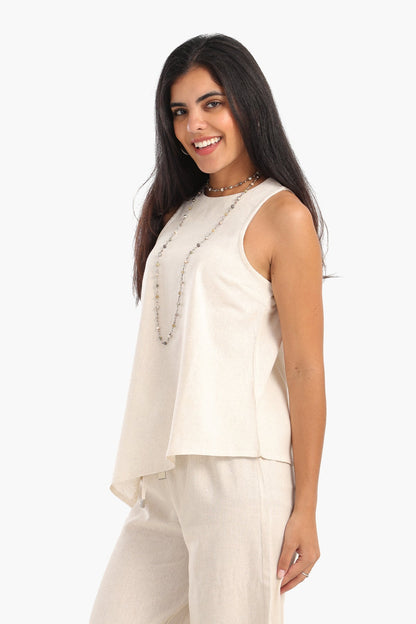 Sleeveless Asymmetrical Blouse