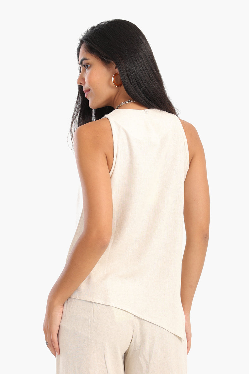 Sleeveless Asymmetrical Blouse