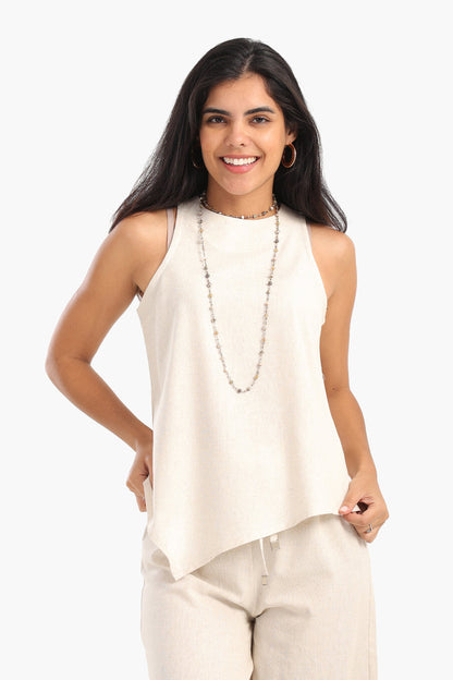 Sleeveless Asymmetrical Blouse