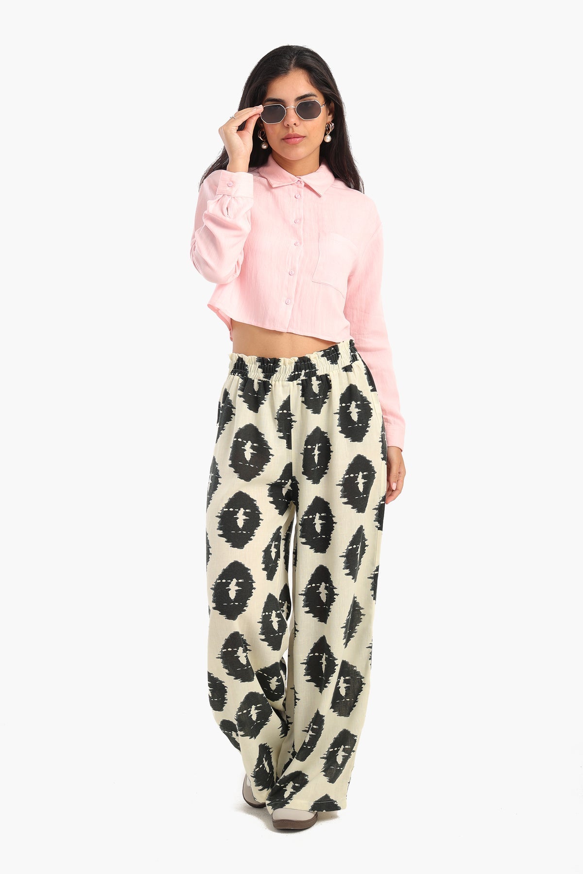 Effortless Cropped Shirt - Rose