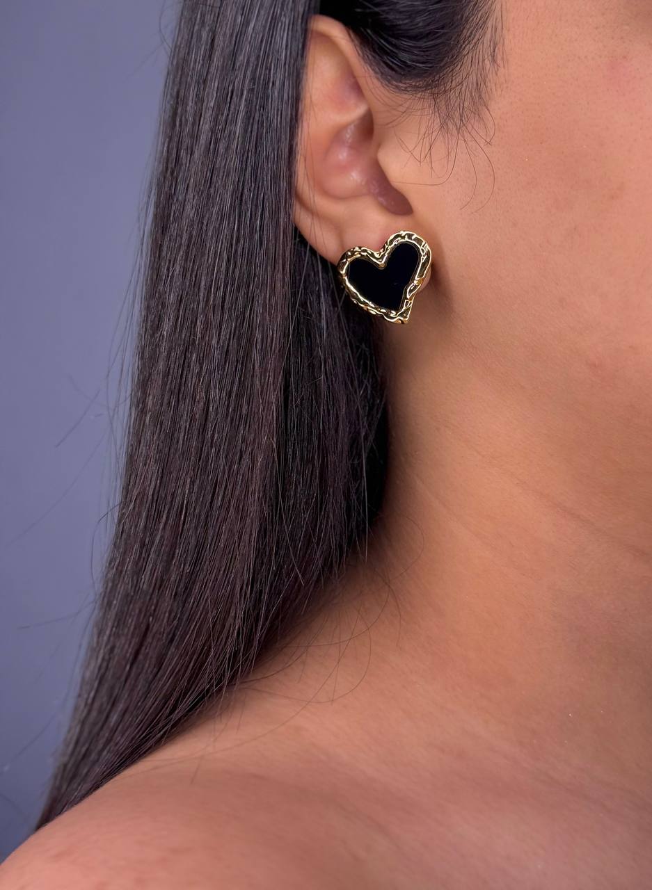 Gold-Plated Heart Shaped Earrings