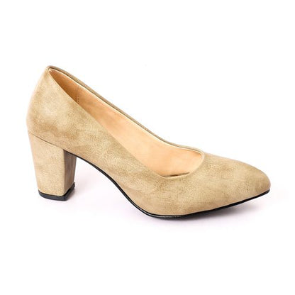 Suede Block Heel Pump