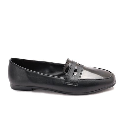 Faux Leather Classic Penny Loafers – Black