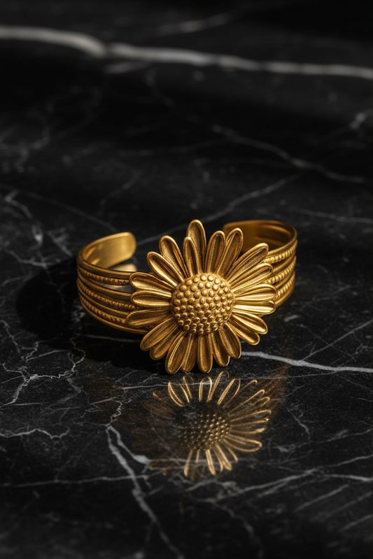 Zinc Alloy Sunflower Design Bracelet – Gold Plated