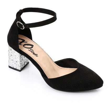 Suede Pointed-Toe Heels - Black