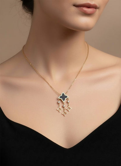 Stainless Steel Clover Pendant Necklace – Gold