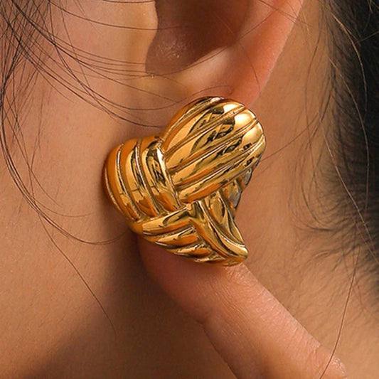 Gold-Plated heart Intertwined Earrings