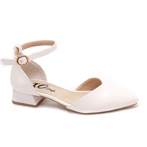 Faux Leather D'Orsay Pump - White