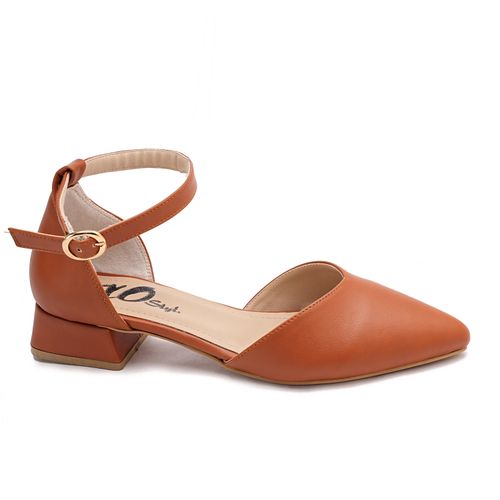 Faux Leather D'Orsay Pump - Tan