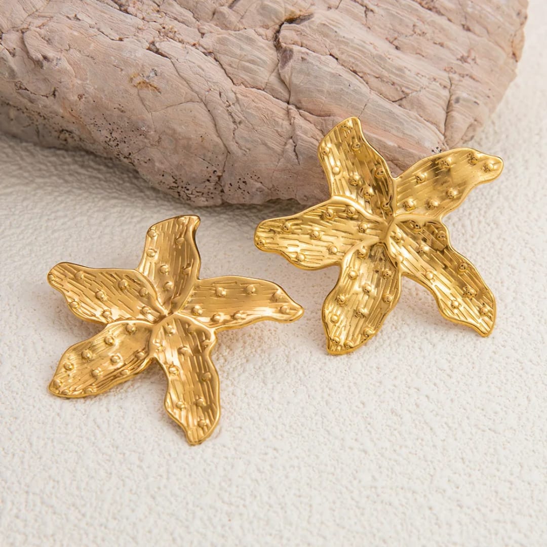 Gold-Plated Stars Earrings