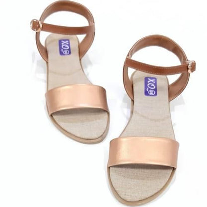 Faux Leather Ankle Strap Sandals