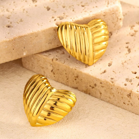 Gold-Plated Heart-Shaped Earrings