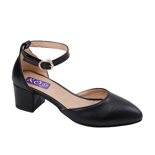 Faux Leather D'Orsay Pump - Black