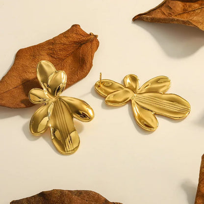 Gold-Plated Flower Earrings