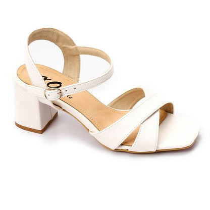 Faux Leather Open-Toe Cut-Out Block Heel Sandal