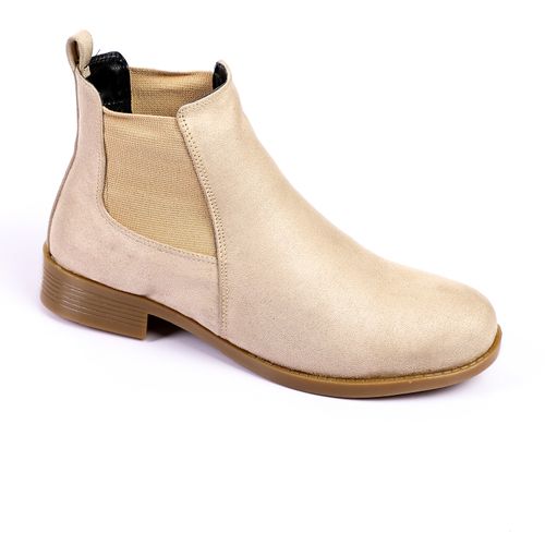 Leather Suede Chelsea Boots - Beige