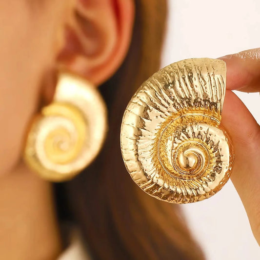 Gold-Plated Shell Earrings