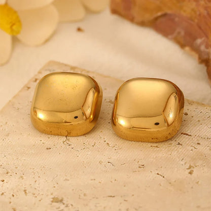 Gold-Plated Square Earrings
