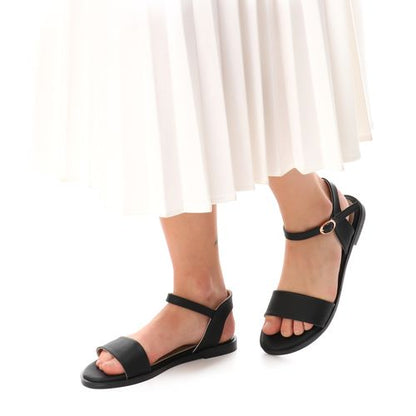 Faux Leather Ankle Strap Sandals