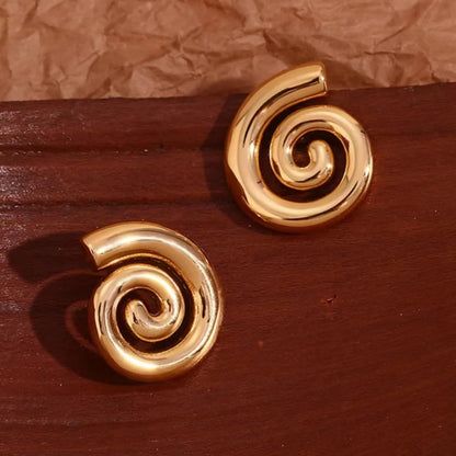 Gold-Plated Spiral Earrings