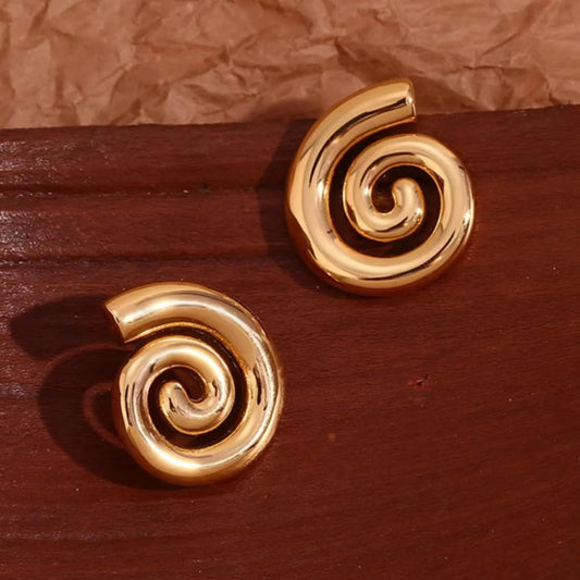 Gold-Plated Spiral Earrings