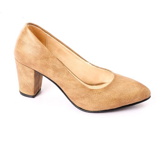 Suede Block Heel Pump