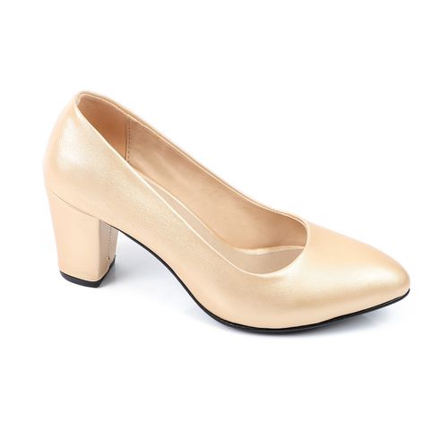 Faux leather Classic Heeled Shoes - Gold