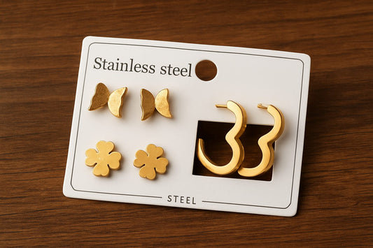 Gold-Plated Earring Set