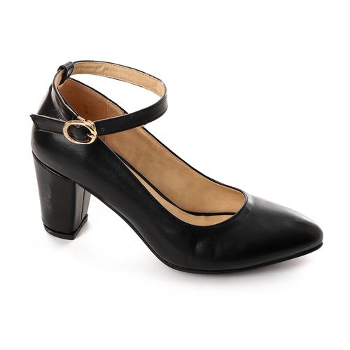 Faux leather High Heels - Black