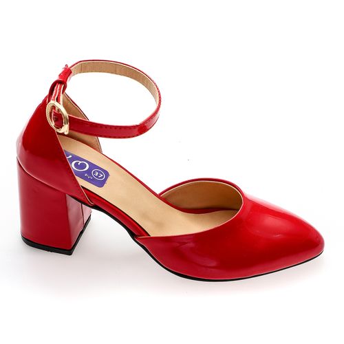 Fayx Leather Heeled Shoes - Red