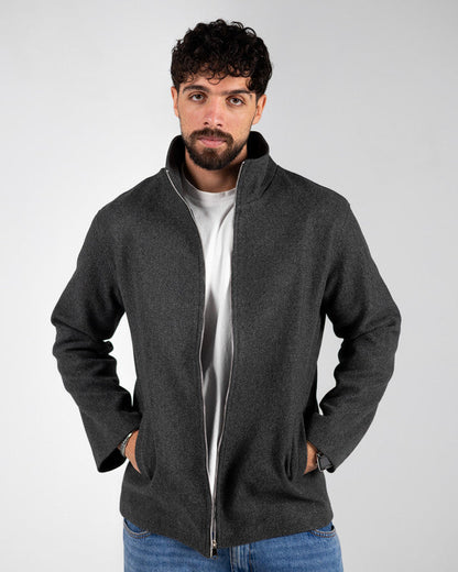 Wool Solid Jacket – Dark Grey