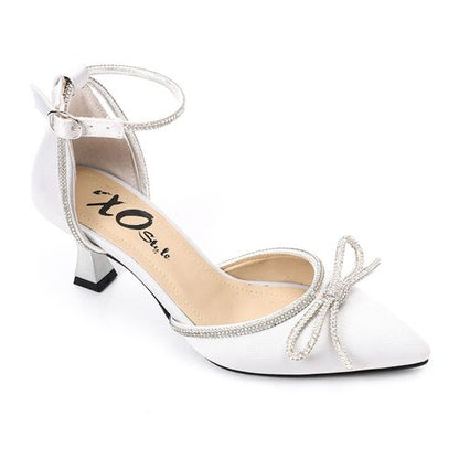 Satin Bow Classic Shoes - White