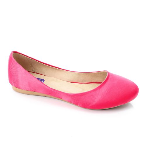 Suede Texture Ballet Flats – Fuchsia