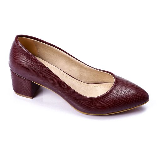 Faux Leather Classic Embossed Pump