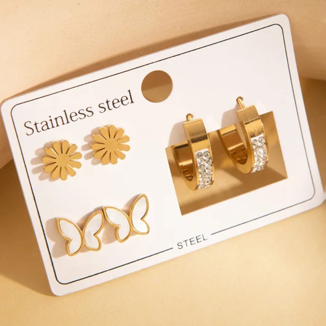 Gold-Plated Earring Set