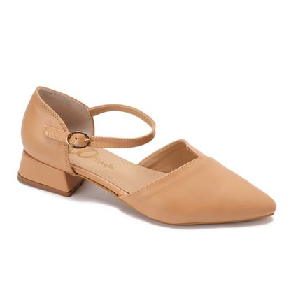 Faux Leather D'Orsay Pump - Khaki