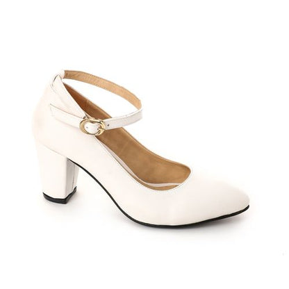 Faux leather High Heels - White