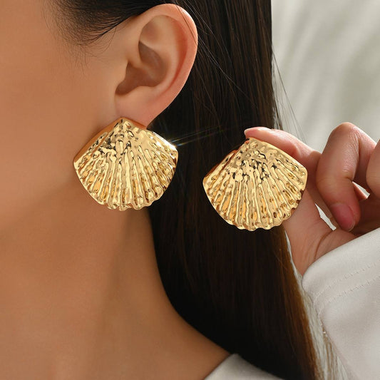 Gold-Plated Shell-Shaped Earrings