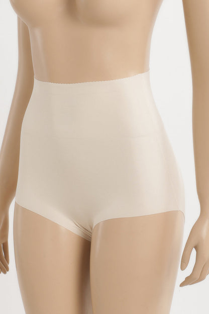 Polyamide Blend Plain Laser Cut Full Brief Corset – Nude