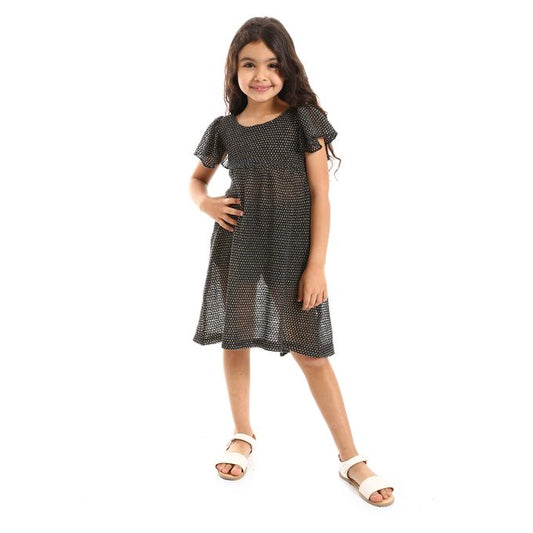 Ruffles Shoulders Stitched Girls Dress