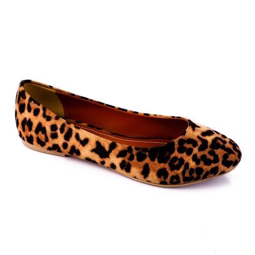 Suede Ballet Flats - Leopard