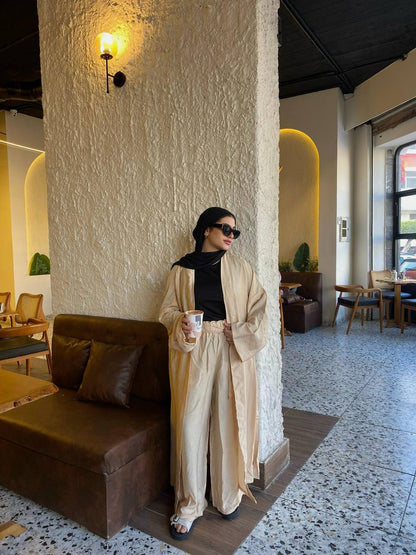 Wrap Linen Set - Beige